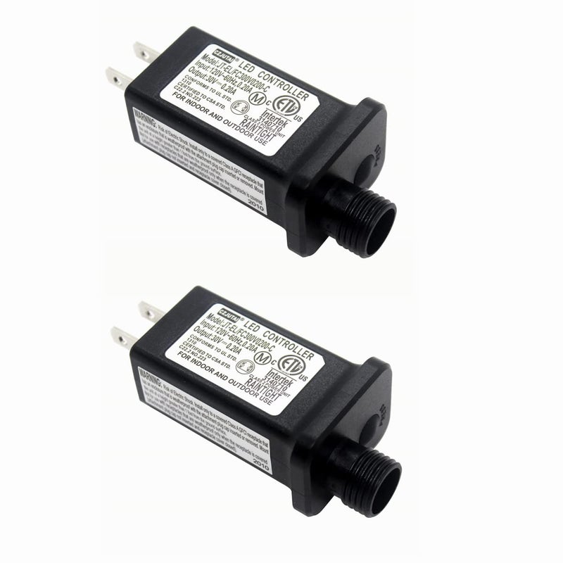 Dirduaid 30V LED Controller with 8 Modes, JT-EL/FC300V0200-C Class 2 Power Supply Multifunctional Transformer, Low Voltage Transformer US Plug for LED Light (30v 0.2a 2packs) - Image 1